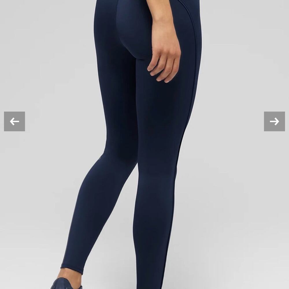 ALO Yoga Navy High-Waist Airlift Leggings bra suit up Navy large authentic NEW - Picture 10 of 11